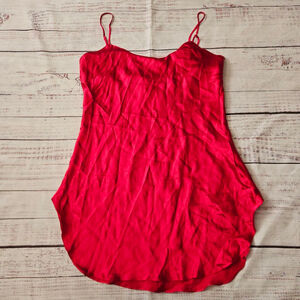 Vintage Victoria's Secret Gold Label Red Silk Slip Sexy Tank Dress Womens Medium